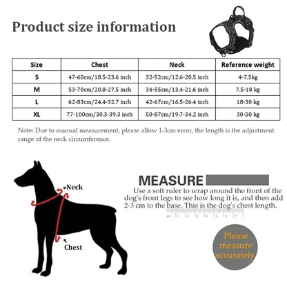 No-pull dog harness with front and back leash attachment points